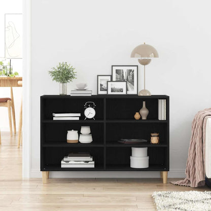 Sideboard 103,5 x 35 x 70 cm Holzwerkstoff Schwarz Eichen-Optik
