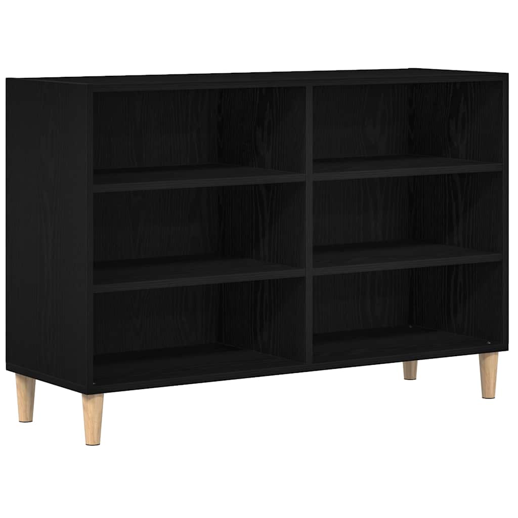Sideboard 103,5 x 35 x 70 cm Holzwerkstoff Schwarz Eichen-Optik