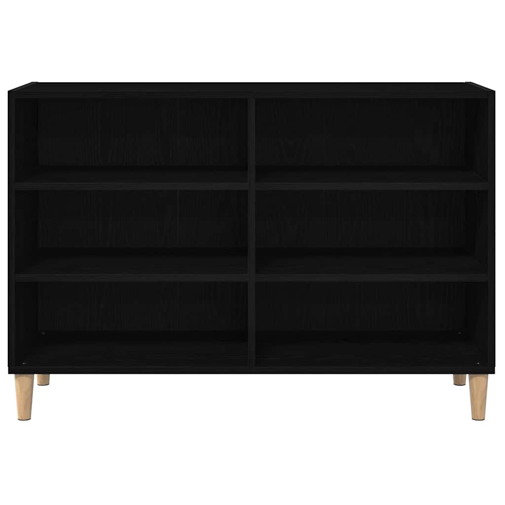 Sideboard 103,5 x 35 x 70 cm Holzwerkstoff Schwarz Eichen-Optik