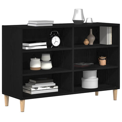 Sideboard 103,5 x 35 x 70 cm Holzwerkstoff Schwarz Eichen-Optik