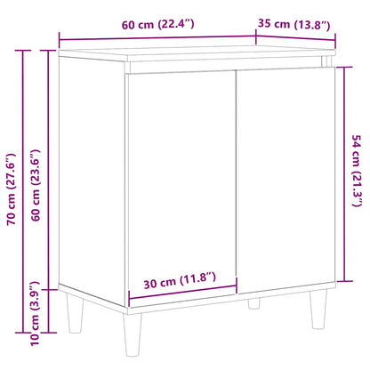 Sideboard Schwarz Eichen-Optik 60 x 35 x 70 cm Holzwerkstoff