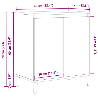 Sideboard Schwarz Eichen-Optik 60 x 35 x 70 cm Holzwerkstoff