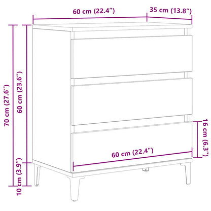 Sideboard Schwarz Eichen-Optik 60 x 35 x 70 cm Holzwerkstoff