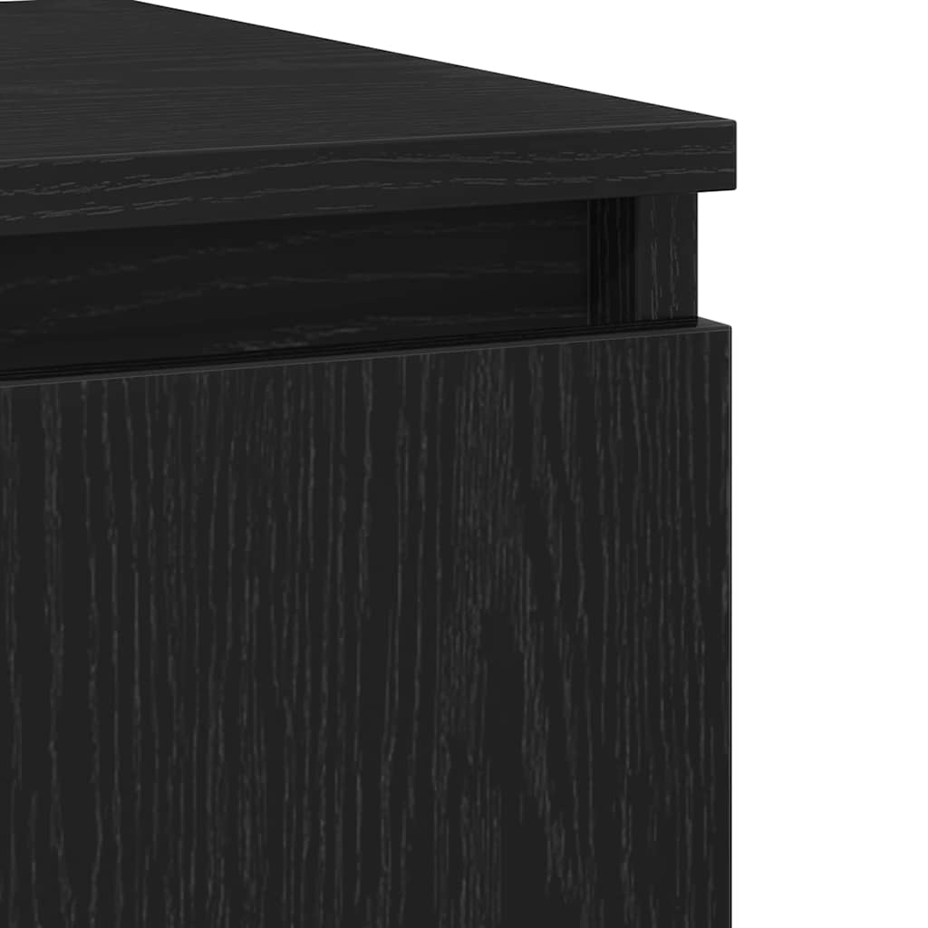 Sideboard Schwarz Eichen-Optik 104 x 35 x 70 cm Holzwerkstoff