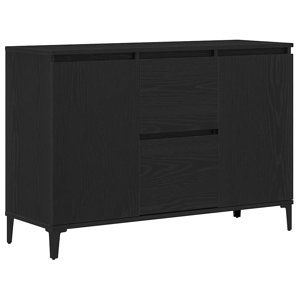 Sideboard Schwarz Eichen-Optik 104 x 35 x 70 cm Holzwerkstoff