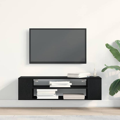 TV-Schränk 100 x 30 x 26,5 cm Schwarz Eichen-Optik