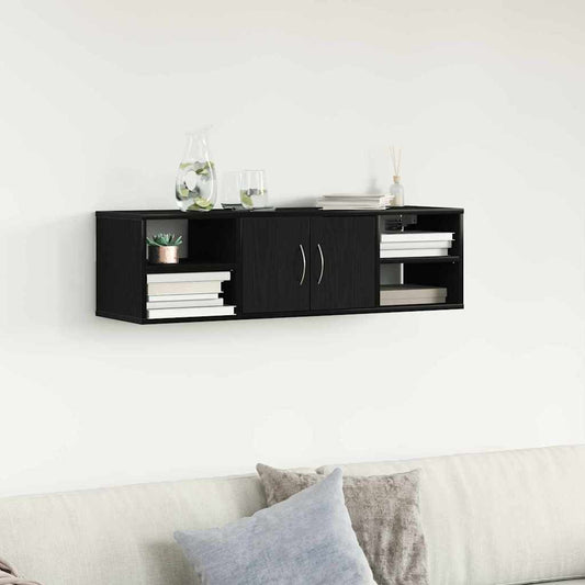 Wandregal mit Tür Schwarze Eiche 140 x 41 x 75 cm Holzwerkstoff