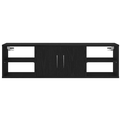 Wandregal Wandhalterung Schwarz Eichen-Optik 102 x 30 x 29 cm