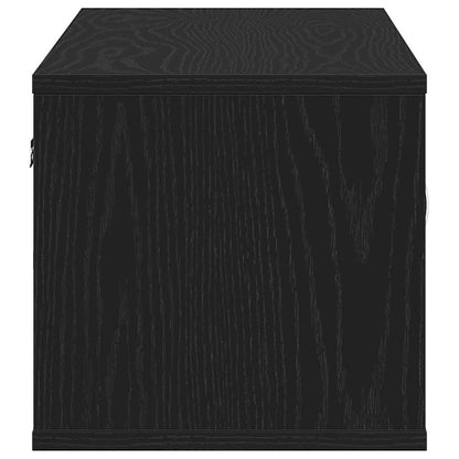 Wandregal Wandhalterung Schwarz Eichen-Optik 102 x 30 x 29 cm