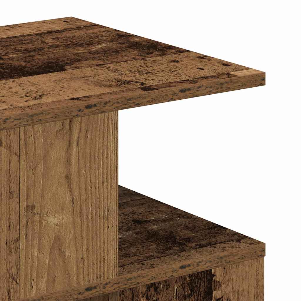 Beistelltisch mit Regal Altholz 40 x 40 x 40 cm Holzwerkstoff