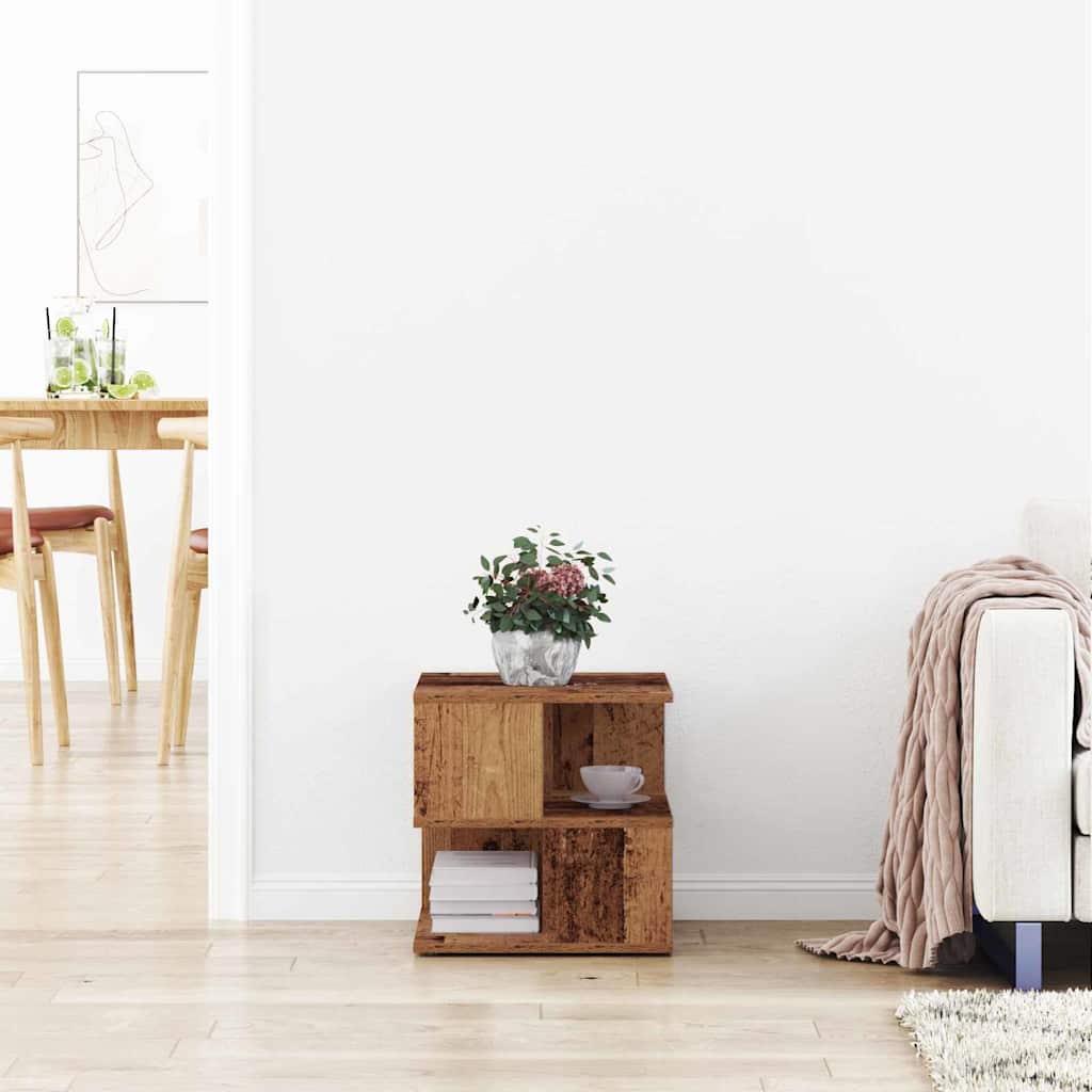 Beistelltisch mit Regal Altholz 40 x 40 x 40 cm Holzwerkstoff