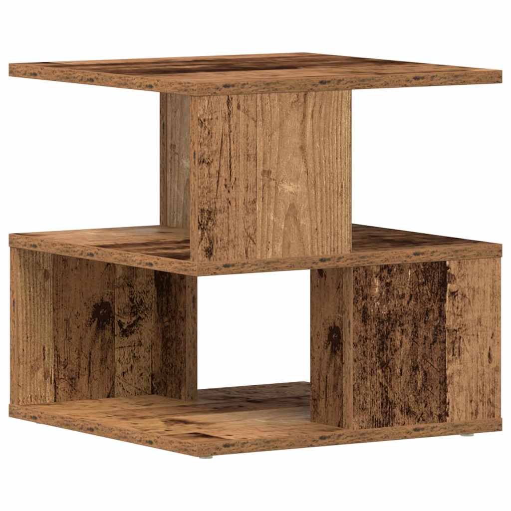 Beistelltisch mit Regal Altholz 40 x 40 x 40 cm Holzwerkstoff