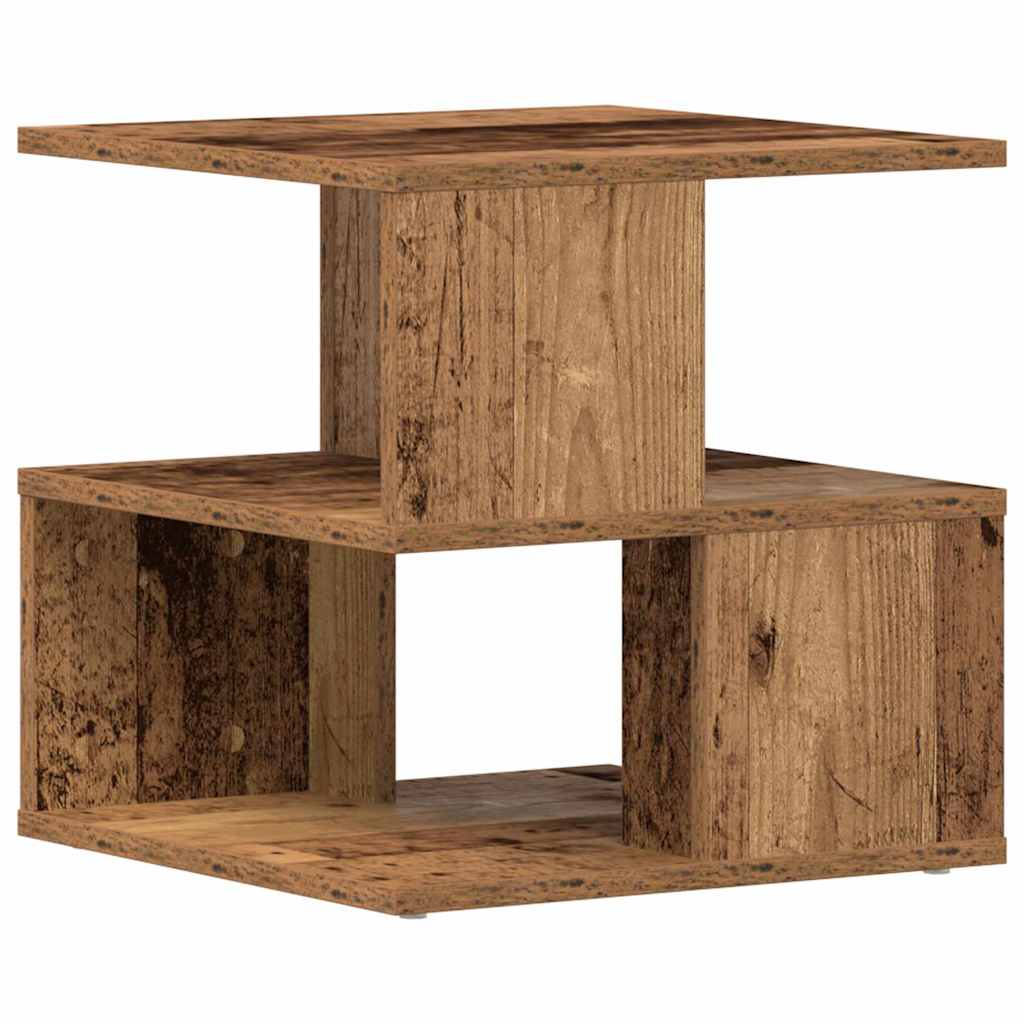 Beistelltisch mit Regal Altholz 40 x 40 x 40 cm Holzwerkstoff