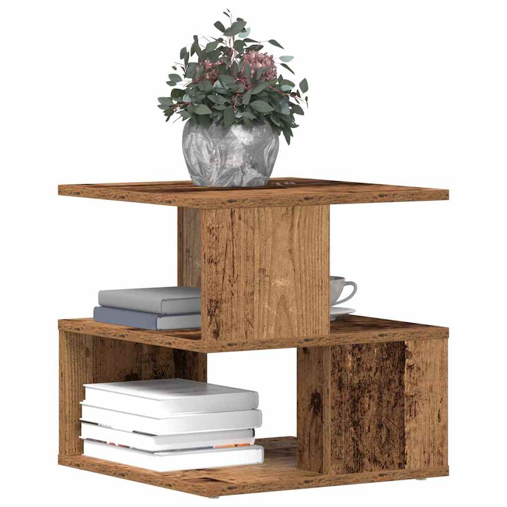 Beistelltisch mit Regal Altholz 40 x 40 x 40 cm Holzwerkstoff