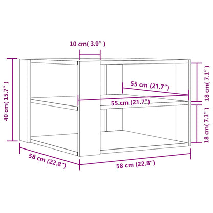 Couchtisch Schwarze Eiche 58 x 58 x 40 cm Holzwerkstoff