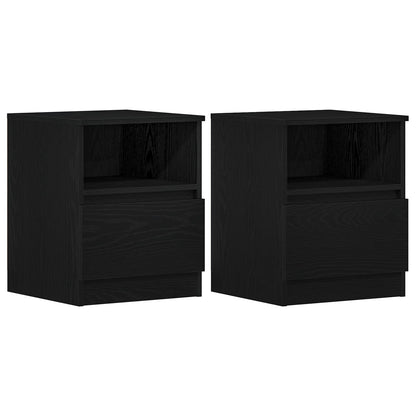 Nachttisch 2 Stk. Schwarz Eichen-Optik 40 x 40 x 50 cm