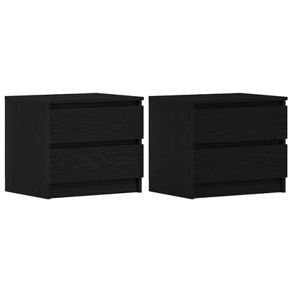 Nachttisch 2 stk. Schwarz Eichen-Optik 50 x 40 x 43,5 cm