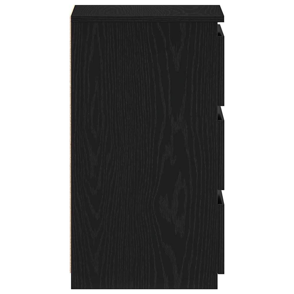 Nachttisch 2 stk. Schwarz Eichen-Optik 40 x 35 x 62,5 cm