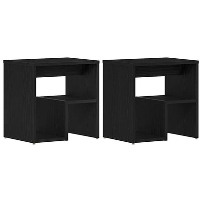 Nachttisch 2 Stk. Schwarz Eichen-Optik 40 x 30 x 40 cm