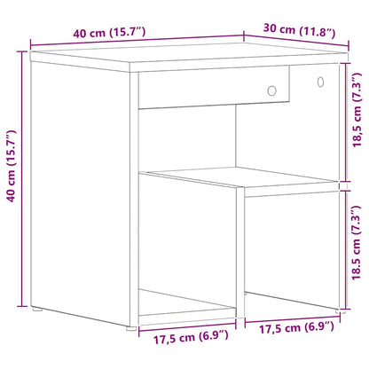 Nachttisch 2 Stk. Schwarz Eichen-Optik 40 x 30 x 40 cm