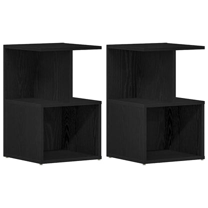Nachttisch 2 stk. Schwarz Eichen-Optik 35 x 35 x 55 cm