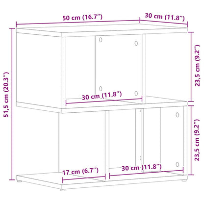 Nachttisch Schwarz Eichen-Optik 50 x 30 x 51,5 cm Holzwerkstoff