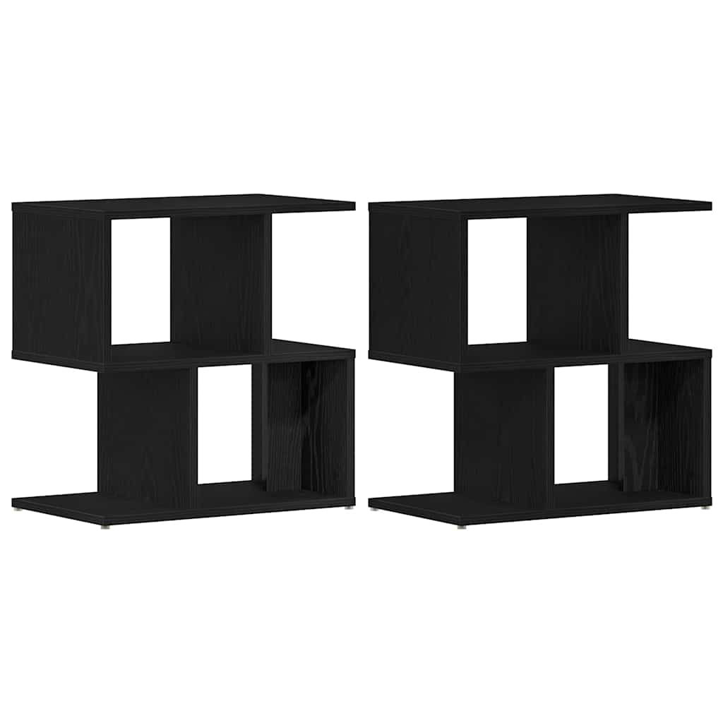 Nachttisch 2 stk. Schwarz Eichen-Optik 50 x 30 x 51,5 cm