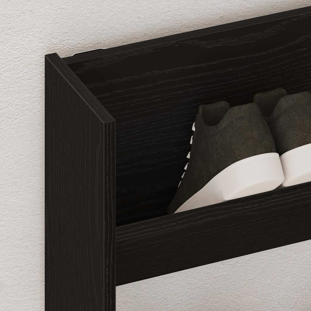 Wandschuhschrank mit Regal 2 pcs Schwarze Eiche 80 x 18 x 90 cm