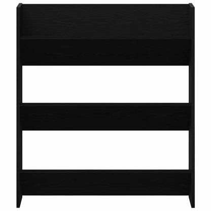 Schuhschrank 80 x 18 x 90 cm Holzwerkstoff Schwarz Eichen-Optik