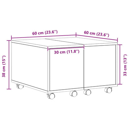 Couchtisch Schwarz Eichen-Optik 60 x 60 x 38 cm Holzwerkstoff
