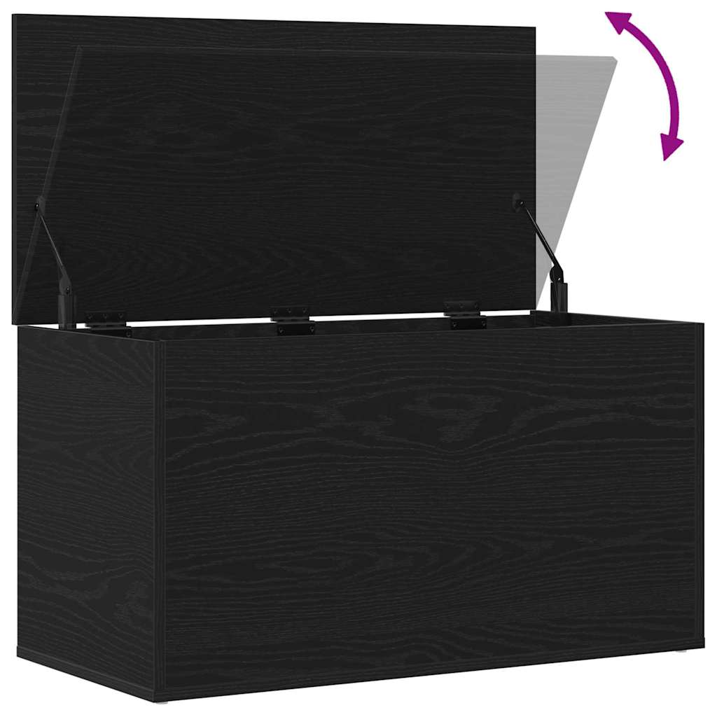 Aufbewahrungsbox Schwarz Eichen-Optik 84 x 42 x 46 cm