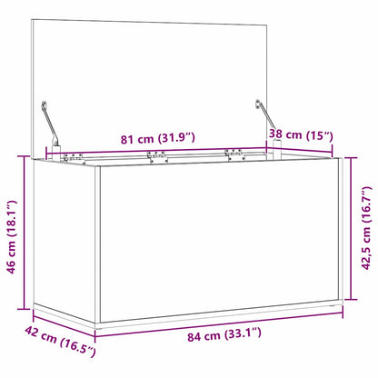 Aufbewahrungsbox Schwarz Eichen-Optik 84 x 42 x 46 cm
