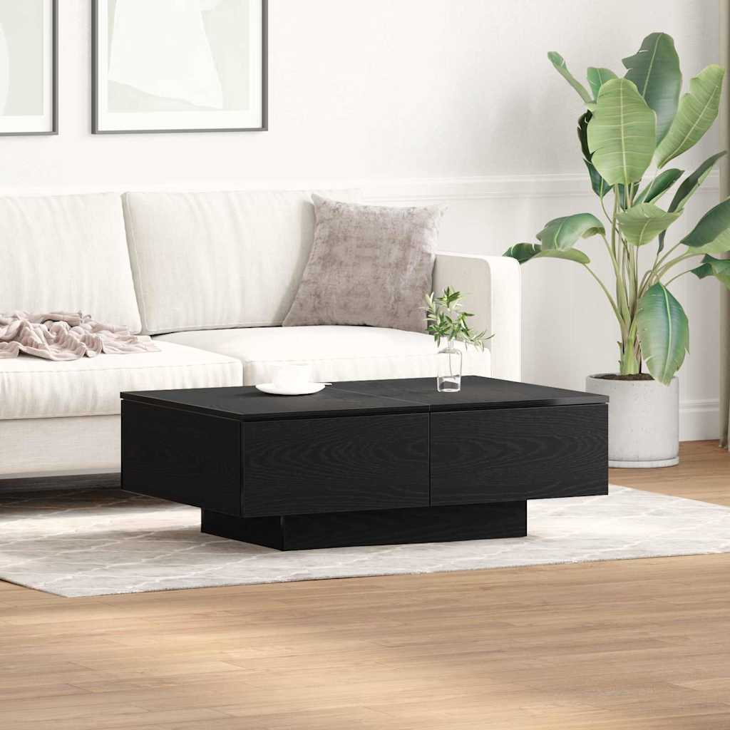 Couchtisch Schwarz Eichen-Optik 90 x 60 x 31 cm Holzwerkstoff