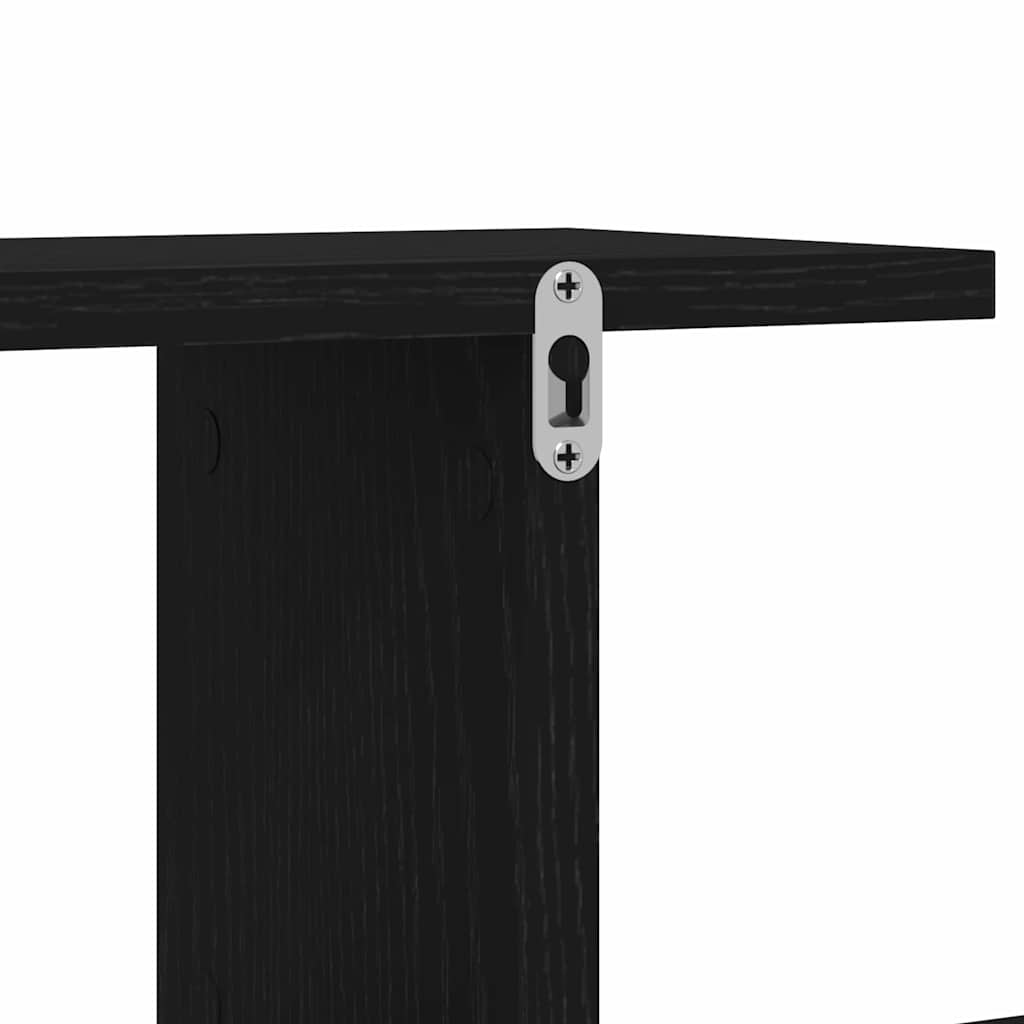 Wandmontiertes TV Regal Wandhalterung Schwarz Eichen-Optik