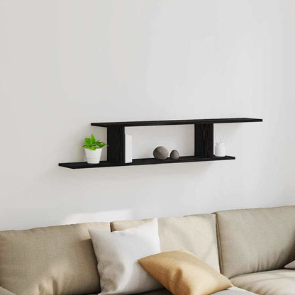 Wandmontiertes TV Regal Wandhalterung Schwarz Eichen-Optik