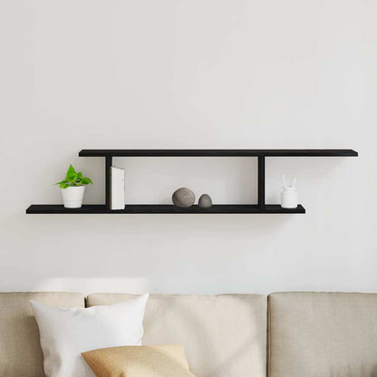Wandmontiertes TV Regal Wandhalterung Schwarz Eichen-Optik