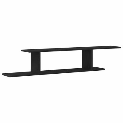 Wandmontiertes TV Regal Wandhalterung Schwarz Eichen-Optik
