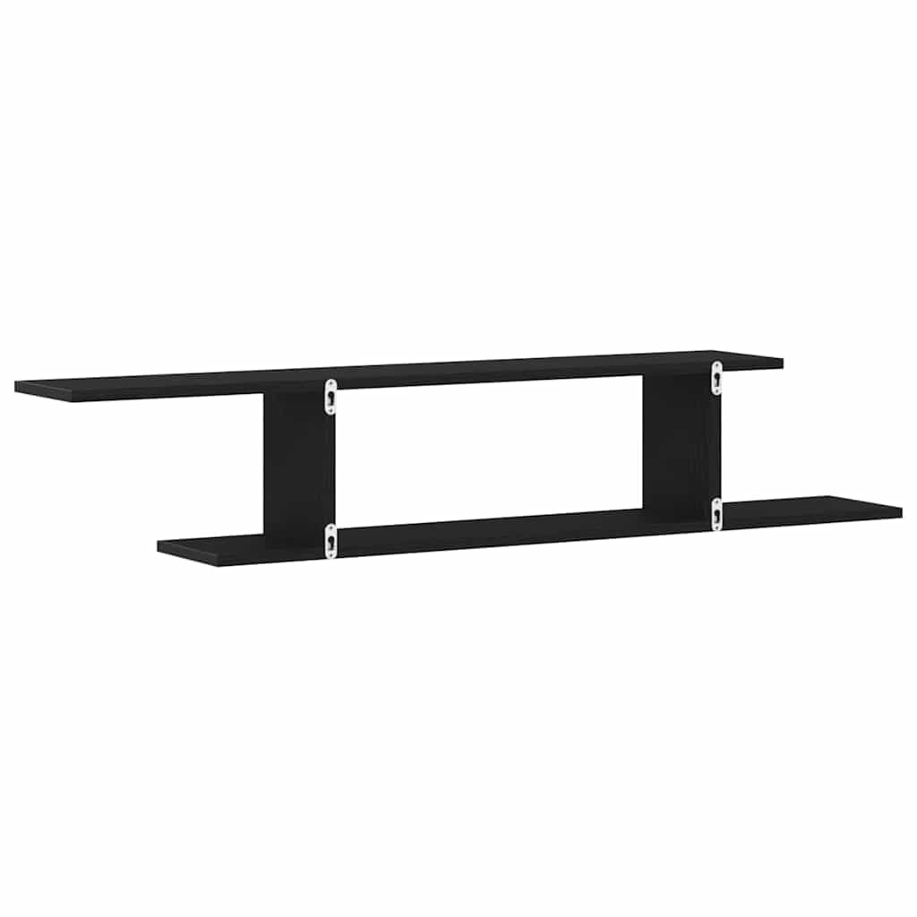 Wandmontiertes TV Regal Wandhalterung Schwarz Eichen-Optik