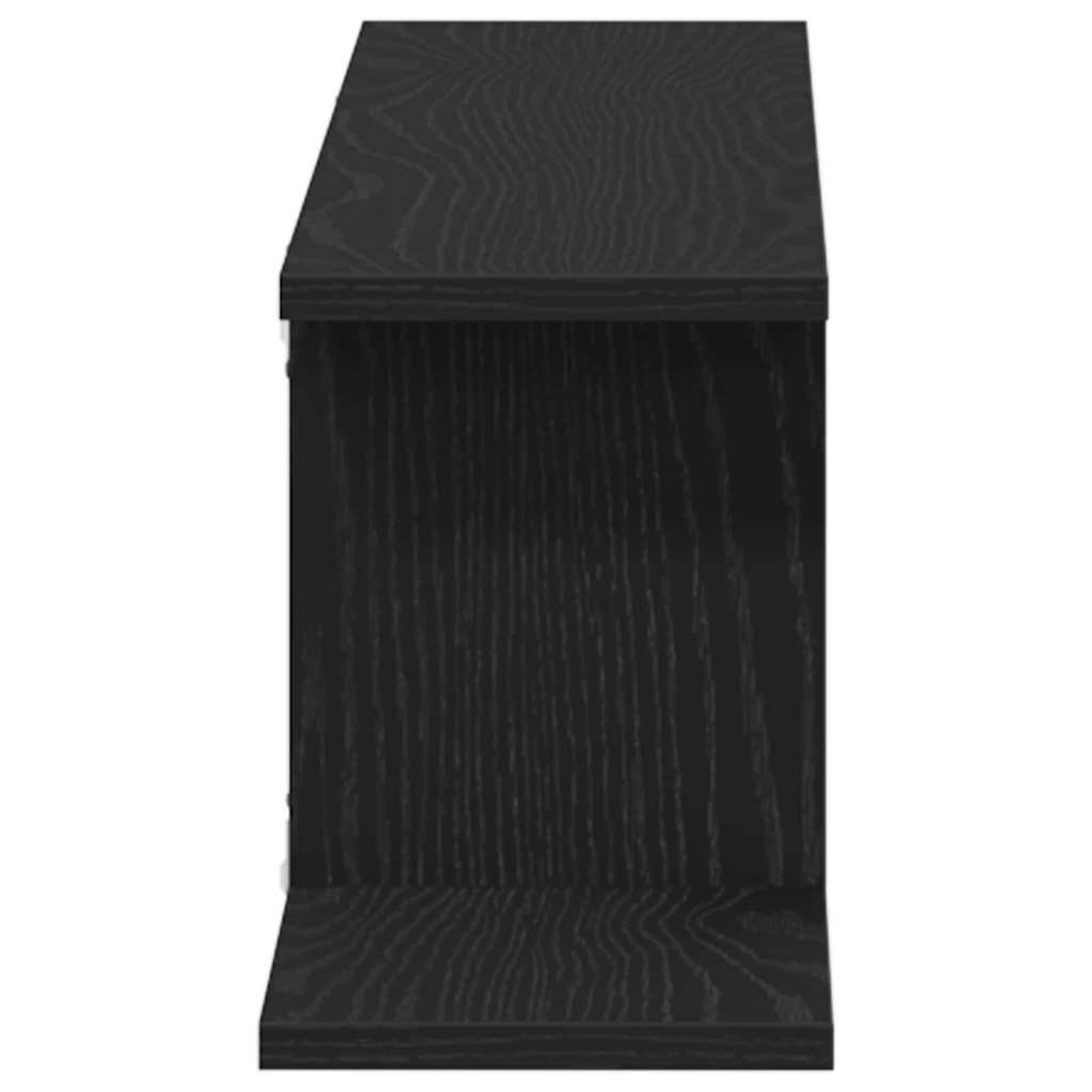 Wandmontiertes TV Regal Wandhalterung Schwarz Eichen-Optik