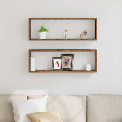 Wandregale 2 stk. Altholz 80 x 15 x 26 cm Holzwerkstoff
