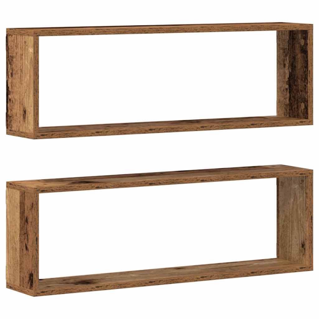 Wandregale 2 stk. Altholz 80 x 15 x 26 cm Holzwerkstoff