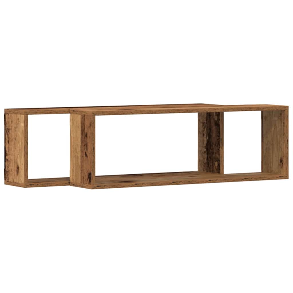 Wandregale 2 stk. Altholz 80 x 15 x 26 cm Holzwerkstoff