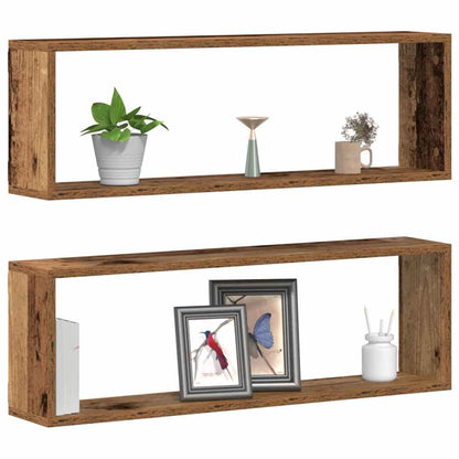 Wandregale 2 stk. Altholz 80 x 15 x 26 cm Holzwerkstoff