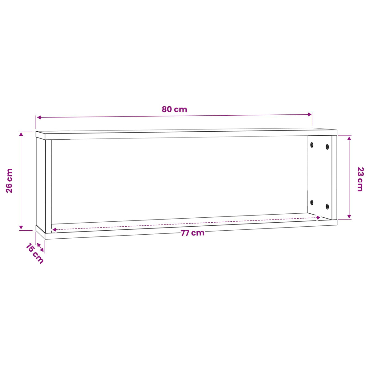 Wandregale 2 stk. Altholz 80 x 15 x 26 cm Holzwerkstoff