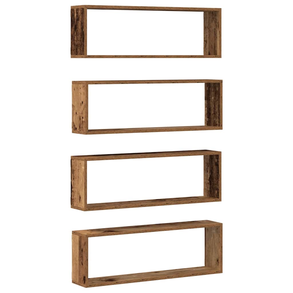 Wandregale 4 stk. Altholz 80 x 15 x 26 cm Holzwerkstoff