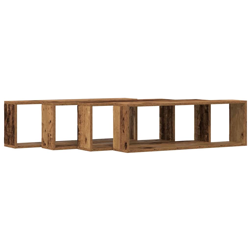 Wandregale 4 stk. Altholz 80 x 15 x 26 cm Holzwerkstoff