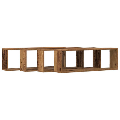 Wandregale 4 stk. Altholz 80 x 15 x 26 cm Holzwerkstoff