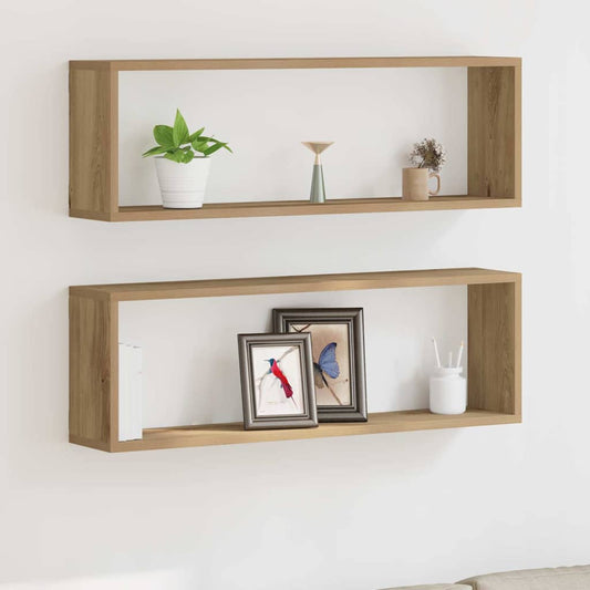 Wandregal 2 pcs Artisan-Eiche 80 x 15 x 26 cm Holzwerkstoff