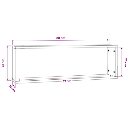 Wandregale 4 stk. Kunsthandwerk Eiche 80 x 15 x 26 cm