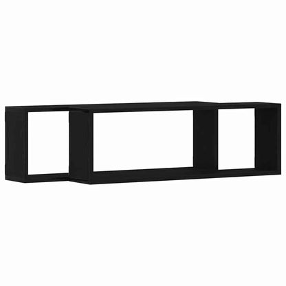Wandregale 2 stk. Schwarz Eichen-Optik 80 x 15 x 26 cm